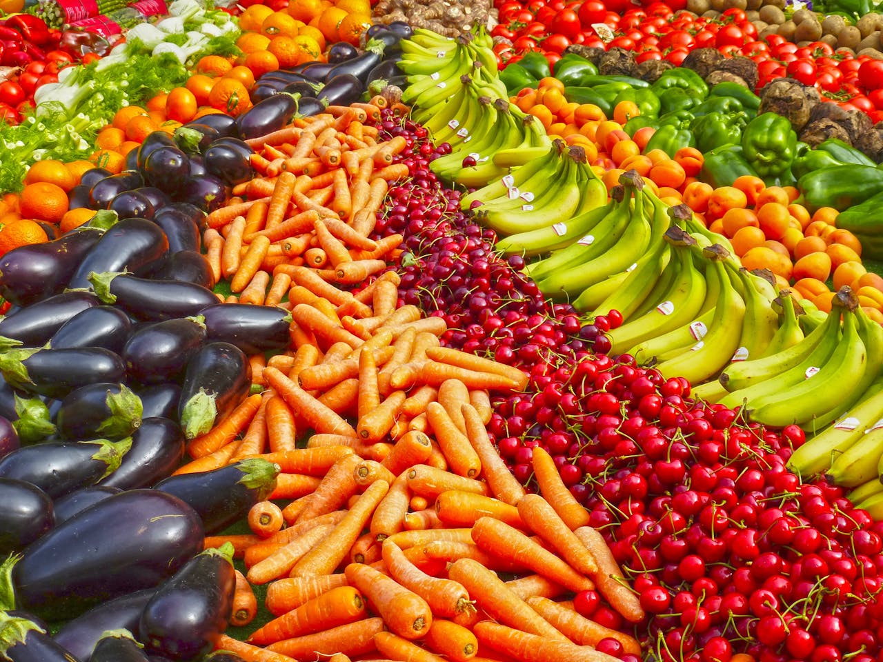 Variety of Fruits and Vegetables